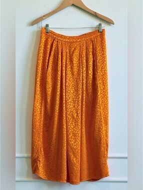 Roseanna Paris Orange Jacquard Midi Skirt Eco Viscose Size EU 38 / US 6
